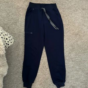 Navy Blue Figs Scrub Jogger Bottoms.